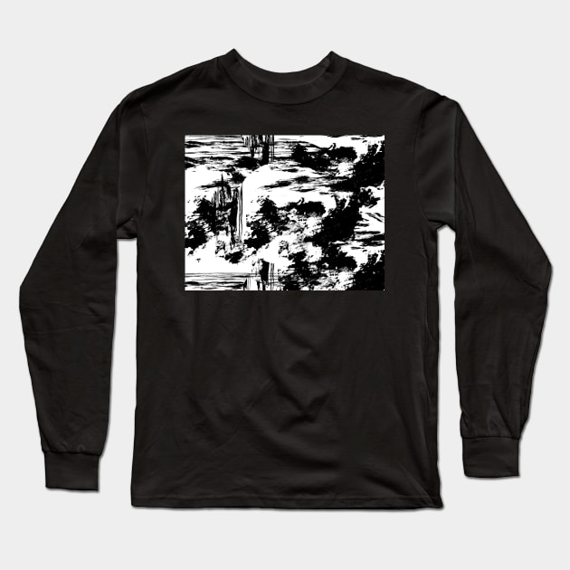 Moonlight Scenery Long Sleeve T-Shirt by SpieklyArt